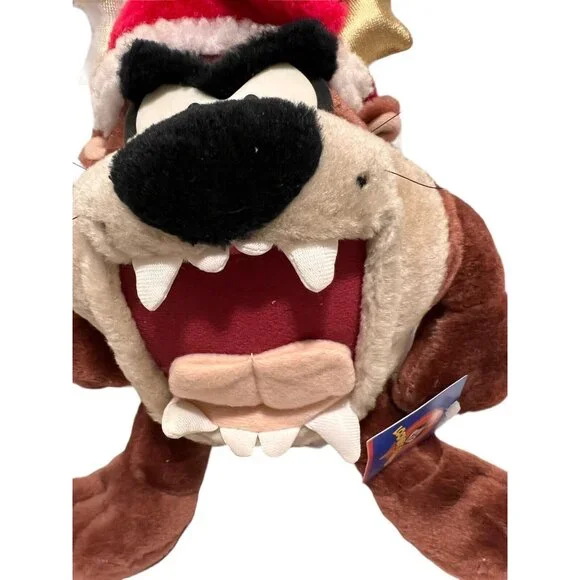 Tasmanian Devil Looney Tunes Ace Taz Christmas Santa Hat Antlers 1998 w/tags - Picture 4 of 8